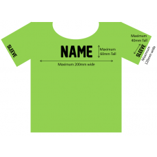 Shirt Name Front & Back 